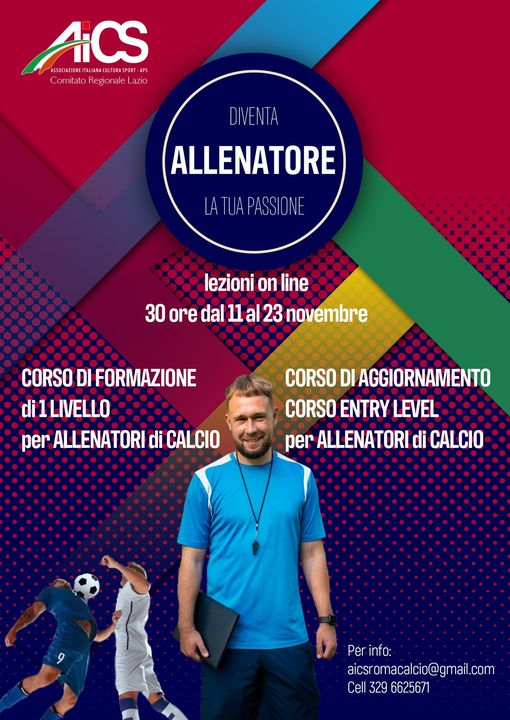 Corso di Formazione I Livello Allenatore di Calcio e Corso di Aggiornamento ⚽️